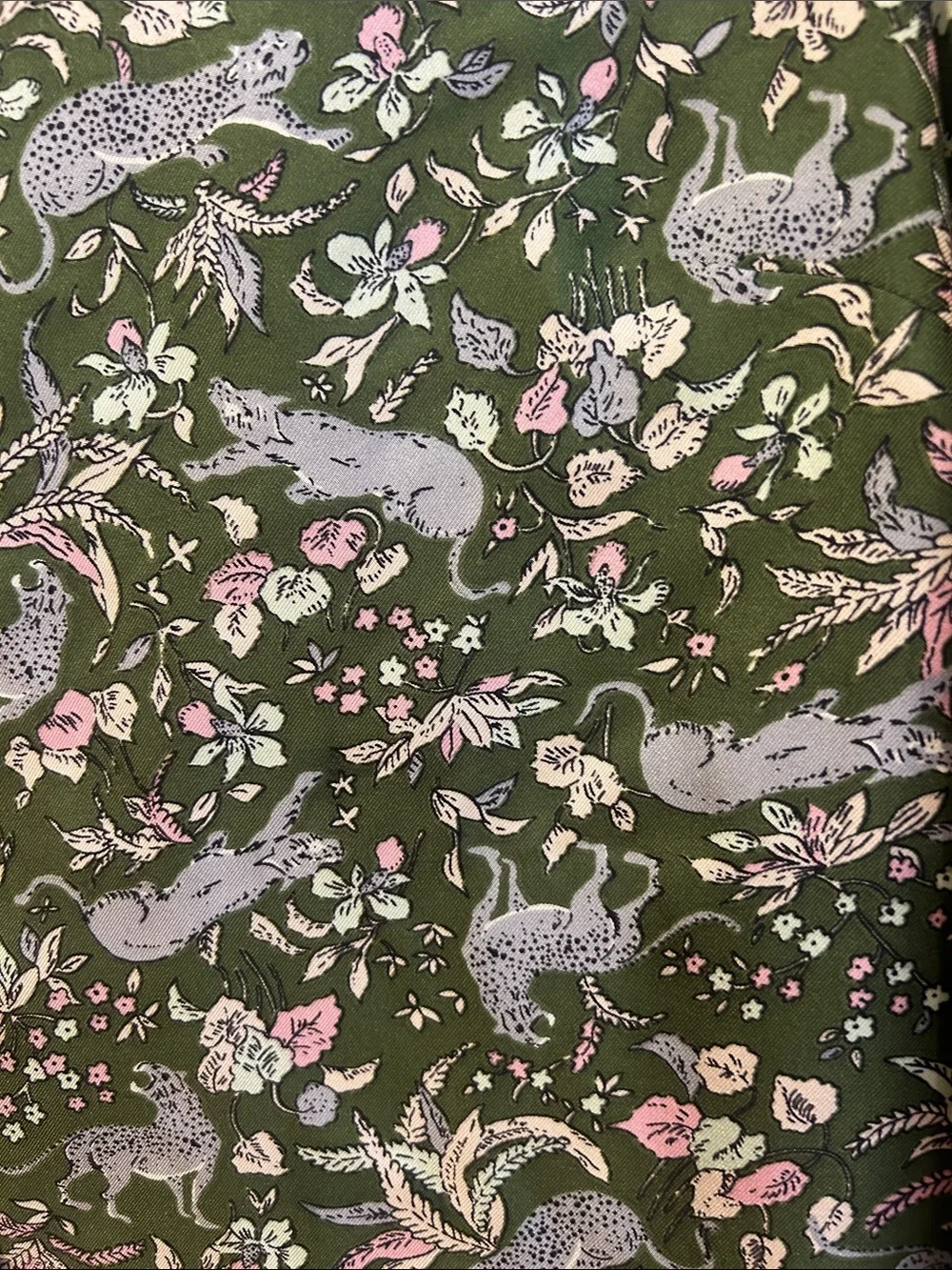J. Crew Green Floral Women's Collections Toile Silk Set